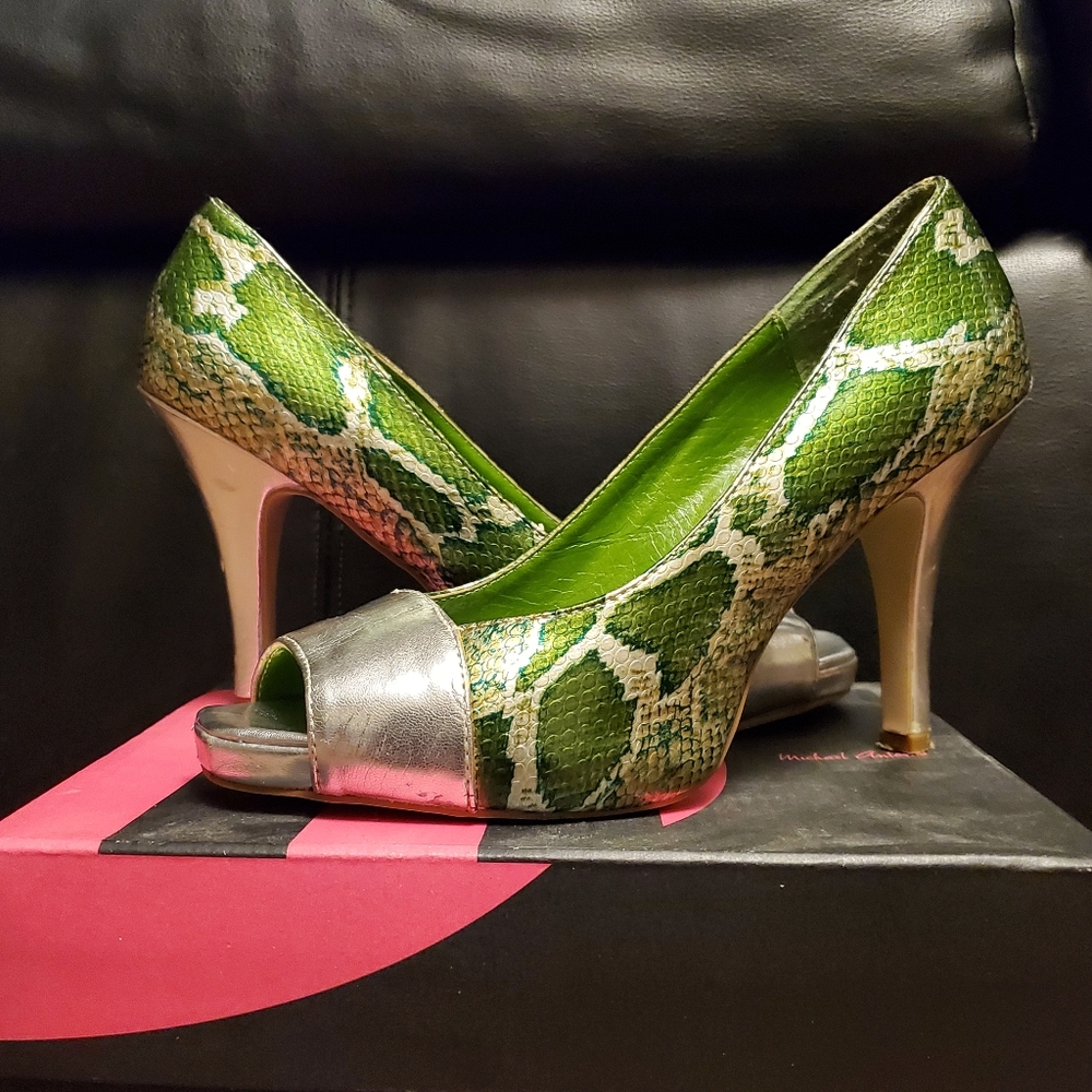 Green Snakeskin Heels, Michael Antonio